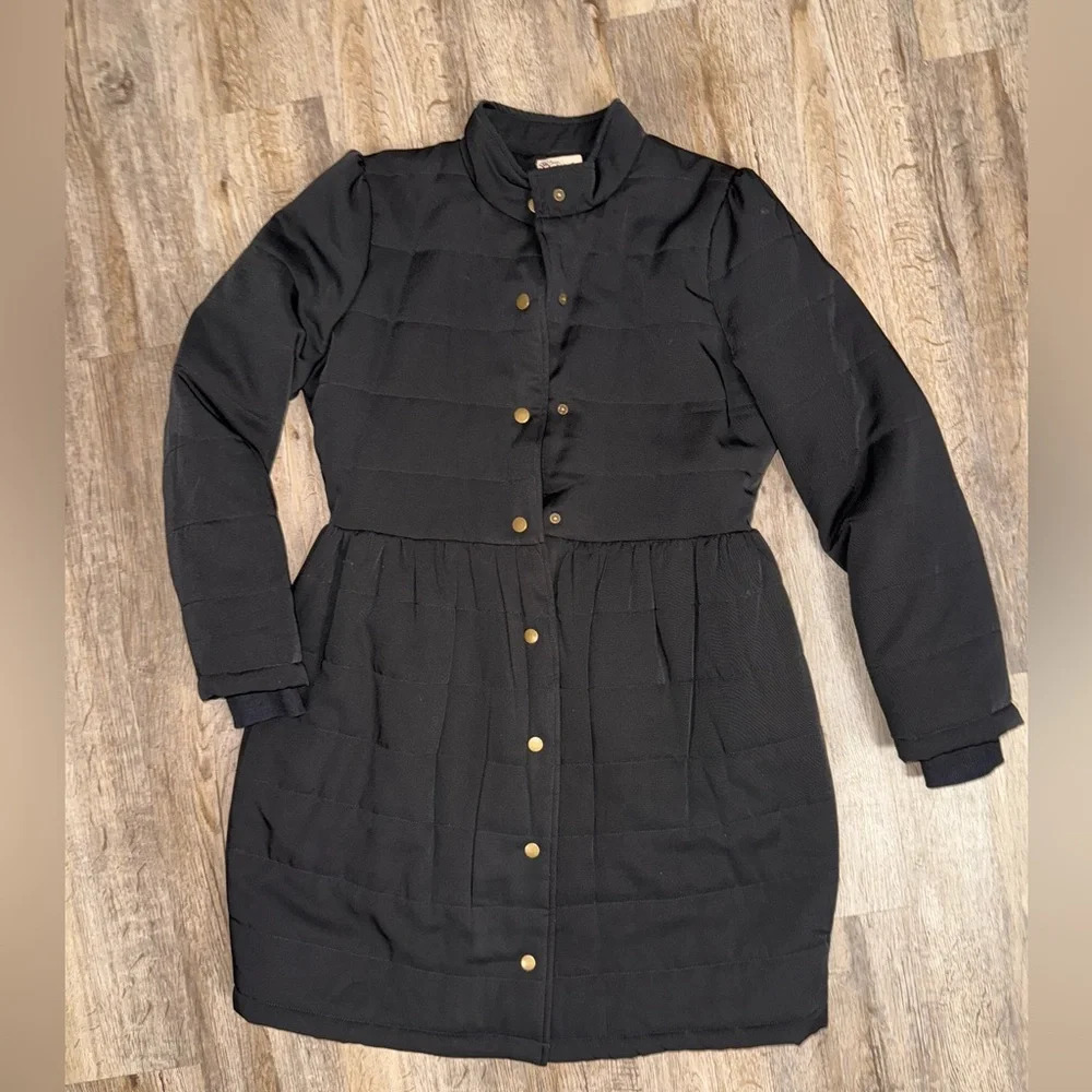 Tulle • Anthropologie • Black Quilted Coat